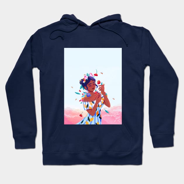 Lemony Flowers Hoodie by kjm.illustrations